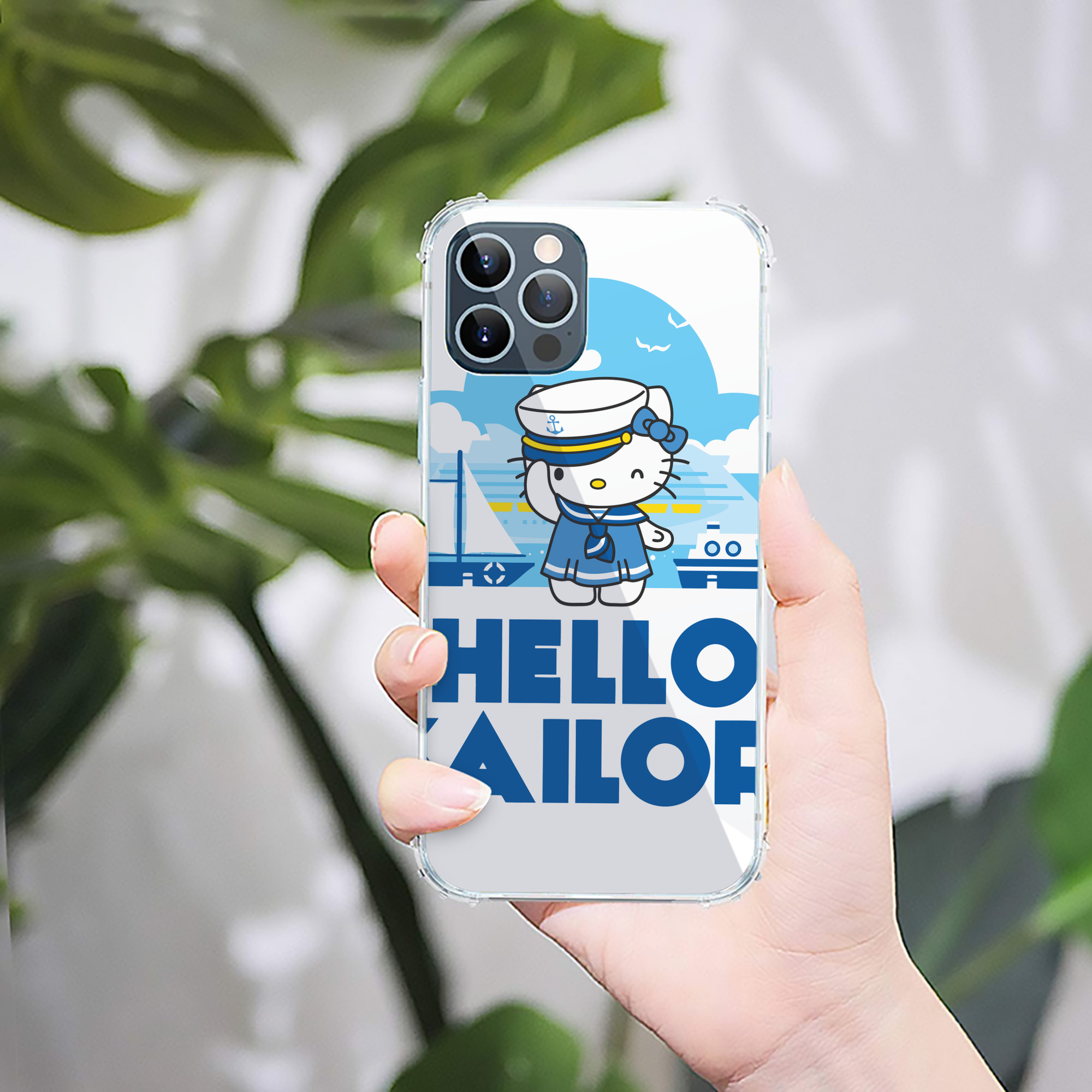（画像用） Hello Kitty ハローキティ 【iPhone 12シリーズ対応】透明スマホケース（クリアソフトケース）